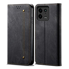 Cloth Case Stands Flip Cover for Xiaomi Mi 13 5G Black