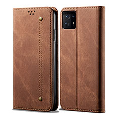 Cloth Case Stands Flip Cover for Xiaomi Mi Mix 4 5G Brown