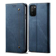 Cloth Case Stands Flip Cover for Xiaomi Poco M3 Blue