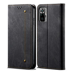 Cloth Case Stands Flip Cover for Xiaomi Poco M5S Black
