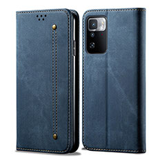 Cloth Case Stands Flip Cover for Xiaomi Poco X3 GT 5G Blue