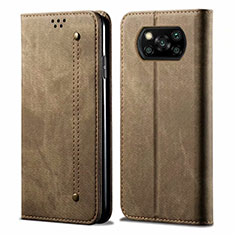 Cloth Case Stands Flip Cover for Xiaomi Poco X3 Pro Khaki