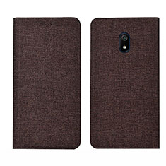 Cloth Case Stands Flip Cover for Xiaomi Redmi 8A Brown