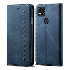 Cloth Case Stands Flip Cover for Xiaomi Redmi 9C NFC Blue