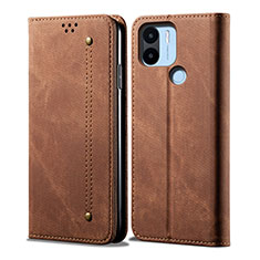 Cloth Case Stands Flip Cover for Xiaomi Redmi A2 Plus Brown