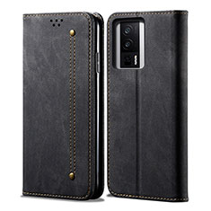 Cloth Case Stands Flip Cover for Xiaomi Redmi K60 Pro 5G Black