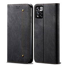 Cloth Case Stands Flip Cover for Xiaomi Redmi Note 11 Pro+ Plus 5G Black