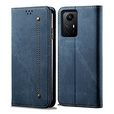 Cloth Case Stands Flip Cover for Xiaomi Redmi Note 12S Blue
