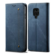 Cloth Case Stands Flip Cover for Xiaomi Redmi Note 9S Blue