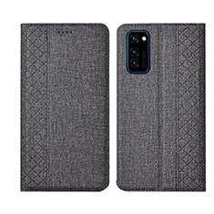 Cloth Case Stands Flip Cover H01 for Huawei Honor V30 Pro 5G Gray