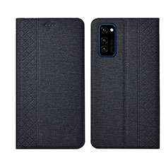 Cloth Case Stands Flip Cover H01 for Huawei Honor View 30 5G Black