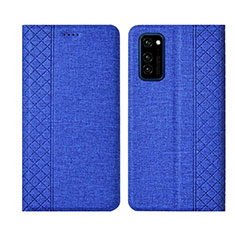 Cloth Case Stands Flip Cover H01 for Huawei Honor View 30 5G Blue