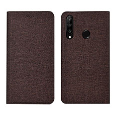 Cloth Case Stands Flip Cover H01 for Huawei Nova 4e Brown