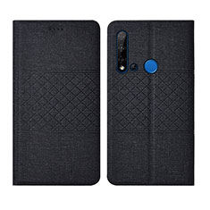 Cloth Case Stands Flip Cover H01 for Huawei Nova 5i Black