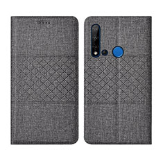 Cloth Case Stands Flip Cover H01 for Huawei Nova 5i Gray