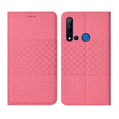 Cloth Case Stands Flip Cover H01 for Huawei Nova 5i Pink
