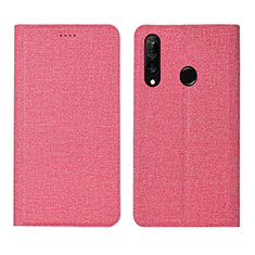 Cloth Case Stands Flip Cover H01 for Huawei P30 Lite XL Pink