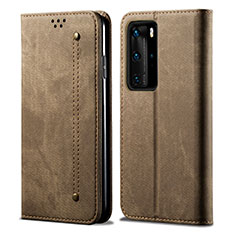 Cloth Case Stands Flip Cover H01 for Huawei P40 Pro Orange