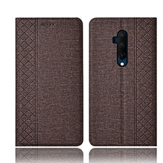 Cloth Case Stands Flip Cover H01 for OnePlus 7T Pro Brown