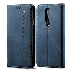 Cloth Case Stands Flip Cover H01 for OnePlus 8 Blue