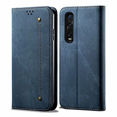 Cloth Case Stands Flip Cover H01 for Oppo Find X2 Pro Blue