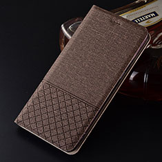 Cloth Case Stands Flip Cover H01 for Oppo K1 Brown