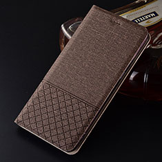 Cloth Case Stands Flip Cover H01 for Oppo R17 Neo Brown