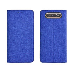 Cloth Case Stands Flip Cover H01 for Samsung Galaxy A80 Blue
