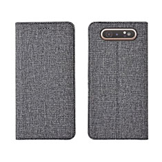Cloth Case Stands Flip Cover H01 for Samsung Galaxy A80 Gray