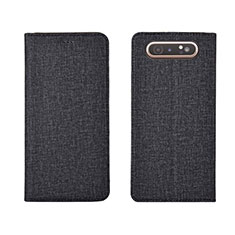 Cloth Case Stands Flip Cover H01 for Samsung Galaxy A90 4G Black