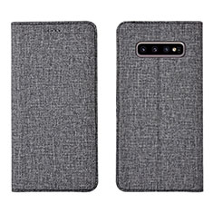Cloth Case Stands Flip Cover H01 for Samsung Galaxy S10 Plus Gray