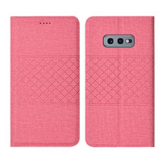 Cloth Case Stands Flip Cover H01 for Samsung Galaxy S10e Pink