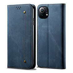 Cloth Case Stands Flip Cover H01 for Xiaomi Mi 11 5G Blue