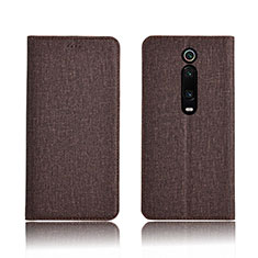 Cloth Case Stands Flip Cover H01 for Xiaomi Mi 9T Brown