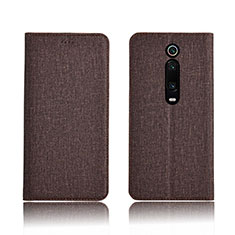 Cloth Case Stands Flip Cover H01 for Xiaomi Mi 9T Pro Brown