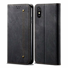 Cloth Case Stands Flip Cover H01 for Xiaomi Redmi 9AT Black