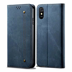 Cloth Case Stands Flip Cover H01 for Xiaomi Redmi 9AT Blue