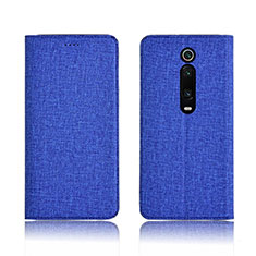 Cloth Case Stands Flip Cover H01 for Xiaomi Redmi K20 Blue