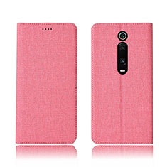 Cloth Case Stands Flip Cover H01 for Xiaomi Redmi K20 Pink
