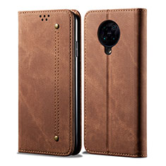 Cloth Case Stands Flip Cover H01 for Xiaomi Redmi K30 Pro Zoom Brown