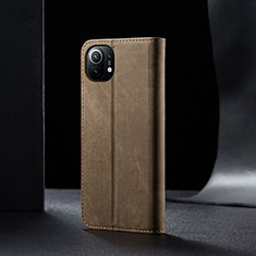 Cloth Case Stands Flip Cover H02 for Xiaomi Mi 11 Lite 4G Khaki