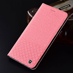 Cloth Case Stands Flip Cover H12P for Huawei P60 Art Pink