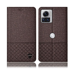 Cloth Case Stands Flip Cover H12P for Motorola Moto Edge X30 Pro 5G Brown
