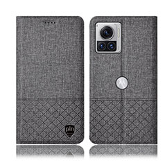 Cloth Case Stands Flip Cover H12P for Motorola Moto Edge X30 Pro 5G Gray
