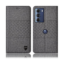 Cloth Case Stands Flip Cover H12P for Motorola Moto G200 5G Gray
