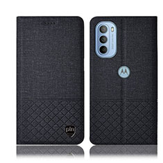 Cloth Case Stands Flip Cover H12P for Motorola Moto G31 Black