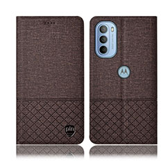 Cloth Case Stands Flip Cover H12P for Motorola Moto G31 Brown