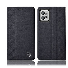 Cloth Case Stands Flip Cover H12P for Motorola Moto G32 Black