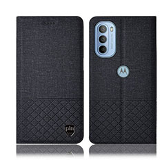 Cloth Case Stands Flip Cover H12P for Motorola Moto G41 Black