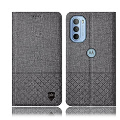 Cloth Case Stands Flip Cover H12P for Motorola Moto G41 Gray
